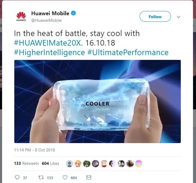 Screenshot teaser video Huawei Mate 20X. (Twitter. Huawei Mobile)