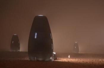 Desain rumah di Mars. (AI Space Factory/ Plompmozes)