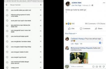 History sang adik yang sangat menyeramkan. (Facebook/ Admin RMK)