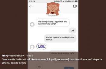 Mantan minta kembalikan seluruh barang pemberiannya. (twitter/FreditaIstijarN)