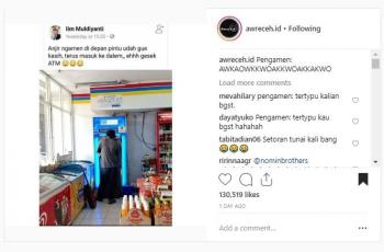 Pengamen ambil duit di ATM. (instagram/aweceh.id)
