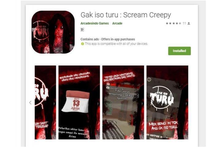 Berani Coba Game Horor Gak Iso Turu. (Google Play Store)