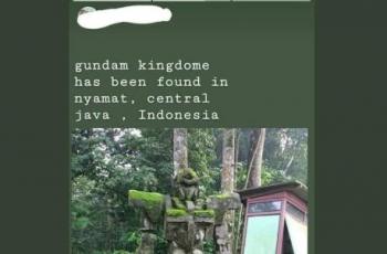 Gundam dari batu. (Twitter/@wrongindogov)