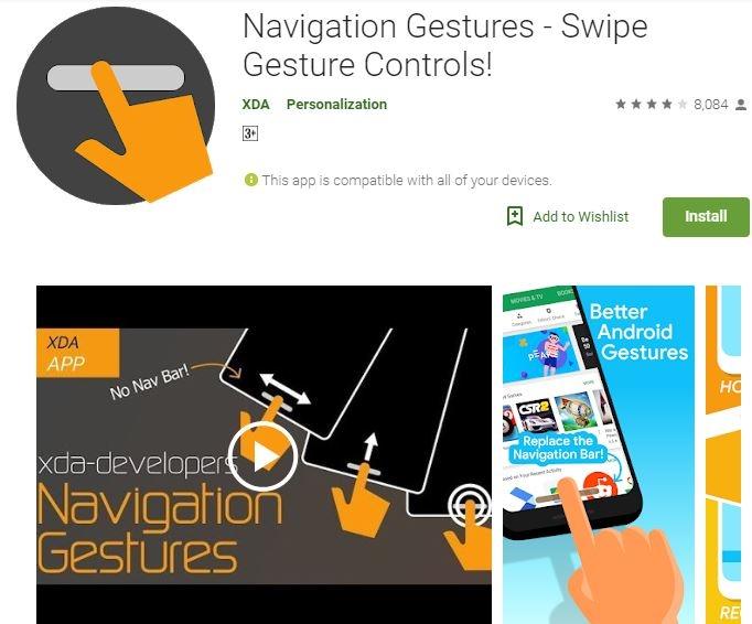 Ilustrasi Navigation Gestures. (Google Play)