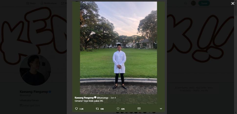 Fashion Kaesang Pangarep. (twitter/kaesangp)