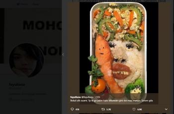 Bekal makan siang menyeramkan. (twitter/fayuliana)