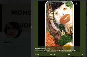 Bekal makan siang menyeramkan. (twitter/fayuliana)