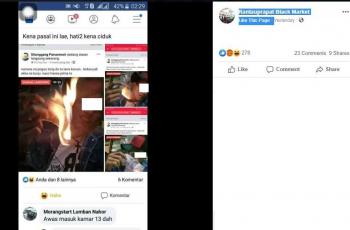 Dalam video live dia terlihat membakar uang rupiah yang ada di tangannya. (Facebook/ Rantauprapat Black Market)