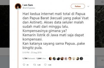 Internet mati di Papua. (twitter/sammypasau)