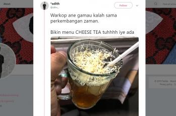 Cheese tea di warung kopi. (twitter/dthv_)