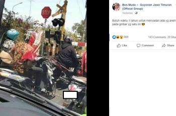 Kejanggalan pada gambar aneh ini membuat netizen heboh. (Facebook/ Bos Muda)