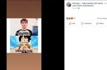 Artis disamakan dengan karakter One Piece. (Facebook/ Afniskye)
