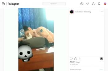 Siswa asik manja-manjaan bareng kucing. (instagram/awreceh.id)