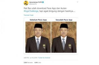 Menteri PUPR, Basuki Hadimuljono ikut Age Challenge. (Twitter/ @KemenPU)