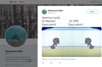 Yasonna Laoly jadi meme kocak. (twitter/lescorts_)