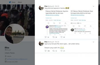 Tuduh akun Twitter kementerian pakai agency. (twitter/elisa_jkt)