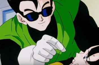 Ilustrasi Gohan memberikan Videl kacang ajaib. (YouTube/ Jessie Tan)