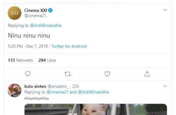 Cuitan dari Ardit Erwandha di-notice oleh Cinema XXI. (Twiiter/ cinema21)