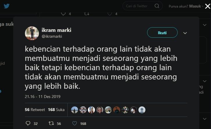 Cuitan Ikram Marki. (twitter/ikramarki)