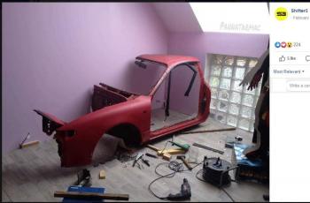 Setup gaming dengan bodi mobil asli. (Facebook/ Shifter3)
