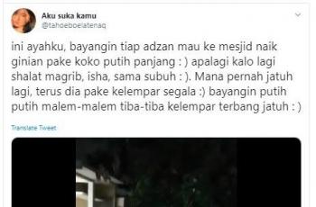 Thread yang menceritakan sang ayah yang datang ke masjid pakai otoped ini berhasil viral. (Twitter/ tahoeboelatenaq)