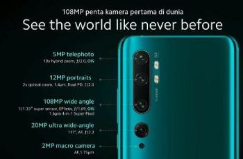 Konfigurasi 5 kamera belakang pada Mi Note 10 Pro. (YouTube/ Xiaomi Indonesia)