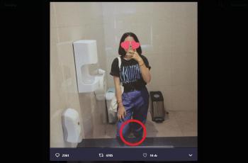 Hal janggal di foto OOTD. (twitter/yourbebei)