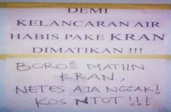 Peraturan kos yang unik hingga aneh. (Twitter/@yujii__)