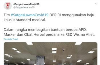 Anggota DPR kenakan pakaian mirip APD. (twitter/Satgaslawanco19)