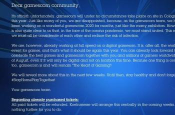 Gamescom 2020 resmi dibatalkan. (Gamescom)