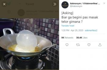 Wujud telur goreng nggak biasa. (twitter/Asknonym)