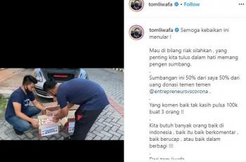 Tom Liwafa membagi mi instan berisi uang jutaan. (Instagram/ tomliwafa)