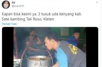 Sate tusuk jumbo bikin netizen kepengen nyobain. (Twitter/ riva1410)