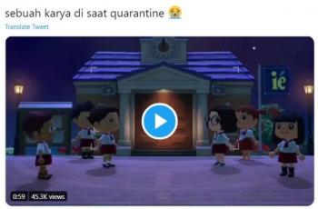 Adegan film Sherina direka ulang lewat Animal Crossing New Horizons. (Twitter/ gamaliel)