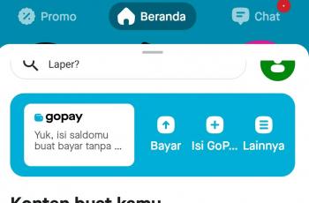 Menu utama pada Gojek. (Aplikasi Gojek)