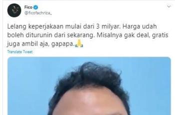 Parodi dari komika Fico yang lelang keperjakaan ini viral di Twitter. (Twitter/ ficofachriza_)