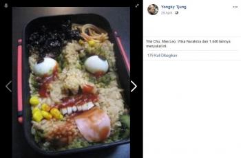 Bekal makan siang yang bikin hilang nafsu makan. (facebook/Yongky Tjung)