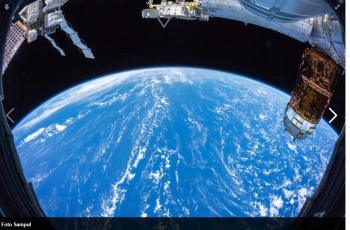 Samudra pasifik dari ISS. (facebook/NASA)