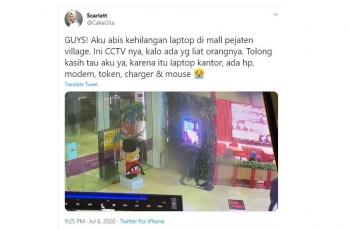 Modus baru pencurian laptop. (Twitter/@CakeGita)