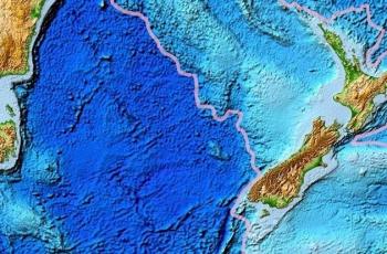 Peta baru untuk Benua Zealandia. (World Data Centre for Geophysics & Marine Geology/NGDC, NOAA)