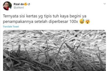 Wujud kertas dilihat dari mikroskop. (Twitter/ afrkml)