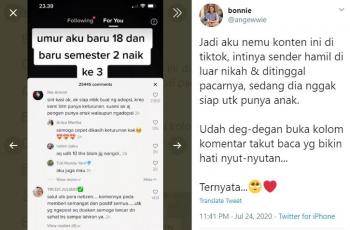 Video TikTok gadis 18 tahun yang ngaku hamil di luar nikah. (twitter/angewwie)