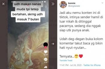 Video TikTok gadis 18 tahun yang ngaku hamil di luar nikah. (twitter/angewwie)
