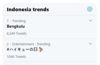 Bengkulu trending di Twitter. (Twitter)