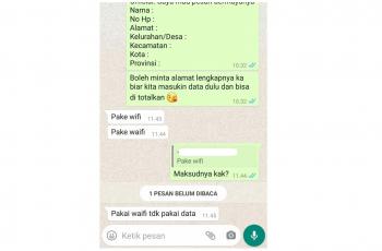 Percakapan penjual dan pembeli online shop. (Twitter/@txtdarionlshop)