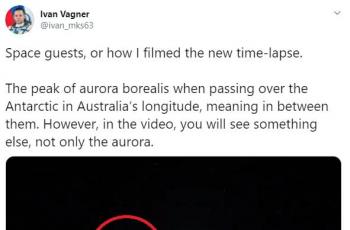 Aurora dari ISS dan kemunculan diduga UFO. (twitter/ivan_mks63)