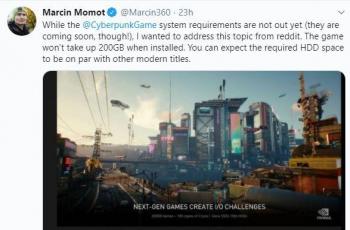 Kabar Cyberpunk 2077 tidak akan sampai 200 GB. (Twitter/ Marcin360)