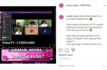 Season terakhir Antimage dan SaSa di ONIC. (instagram/emak_moba)