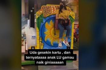 Aksi emak-emak ini viral di TikTok. (TikTok/ @yolloyaaaah)