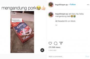 Cereal mengandung babi. (instagram/kegobloqan.qu)